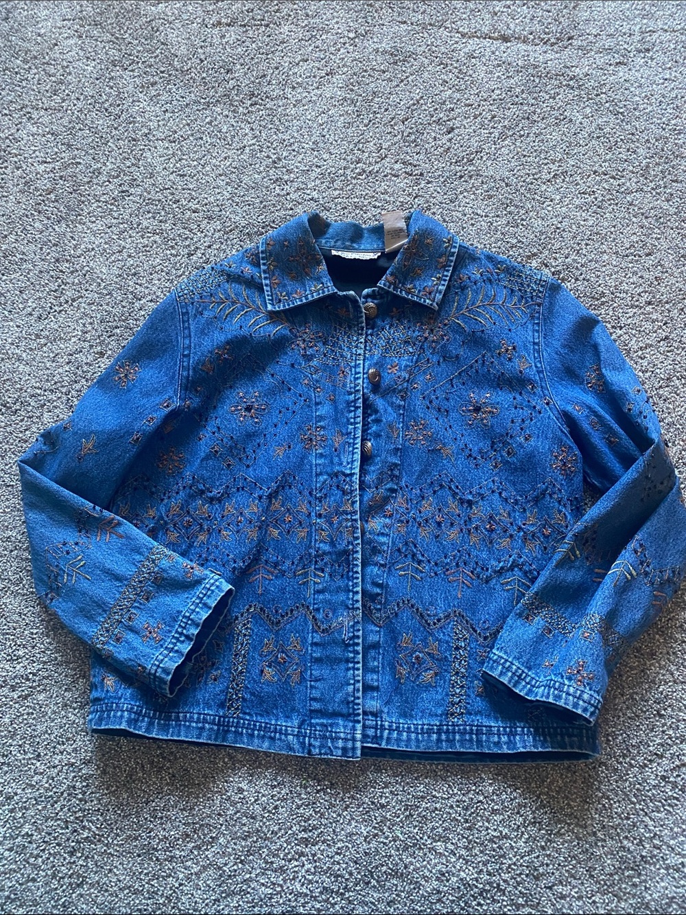 new directions Blue Embroidered Denim Jacket